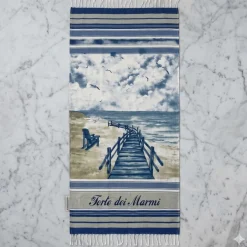 Fouta Telo Mare Forte dei Marmi 100x200 Cotone con Frange Elegante
