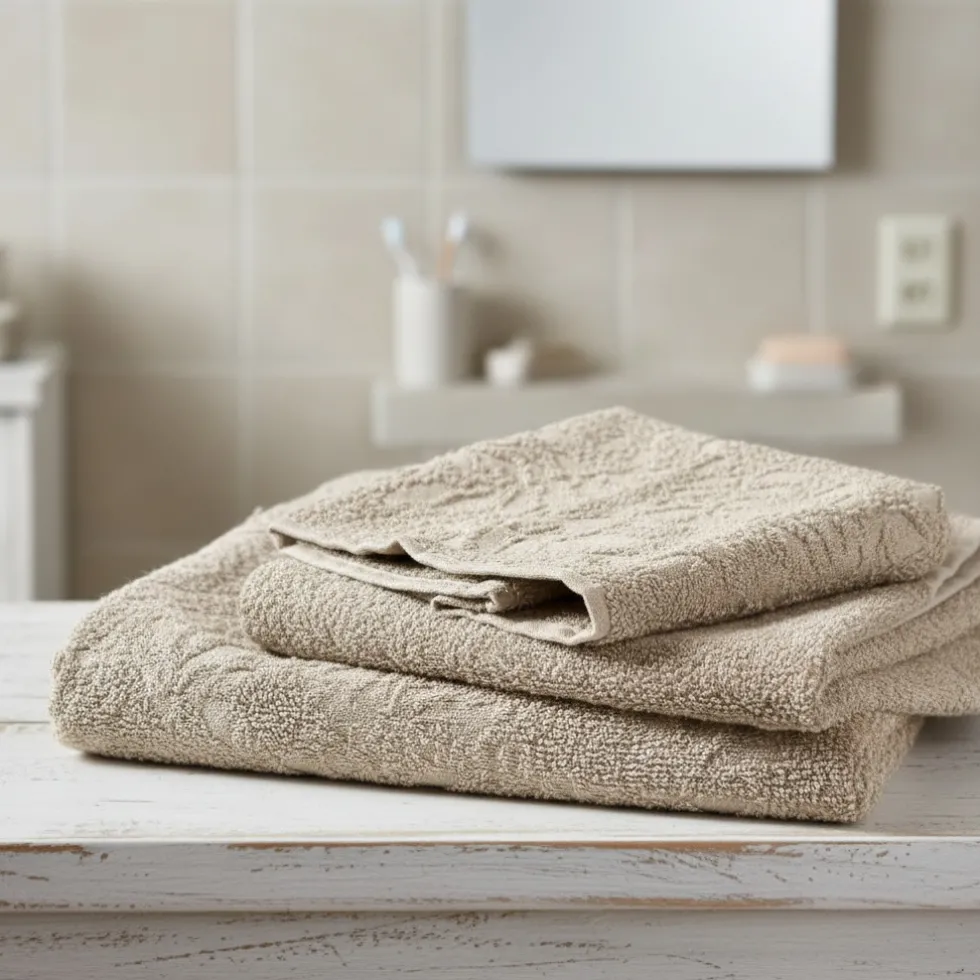 Gabel Olimpia Sabbia | Set 1+1 Asciugamani Jacquard Made in Italy