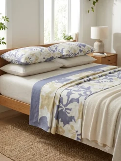 GABEL | Set lenzuola matrimoniali in cotone Carlotta blu