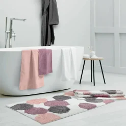 GABEL | Tappeto Bagno in Cotone Fantasia rosa | Morbido e Assorbente