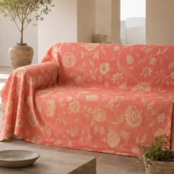 GABEL Telo arredo in cotone FLOR corallo copritutto - 2 misure