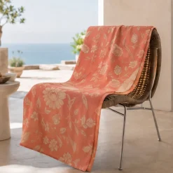 GABEL Telo arredo in cotone FLOR corallo copritutto - 2 misure