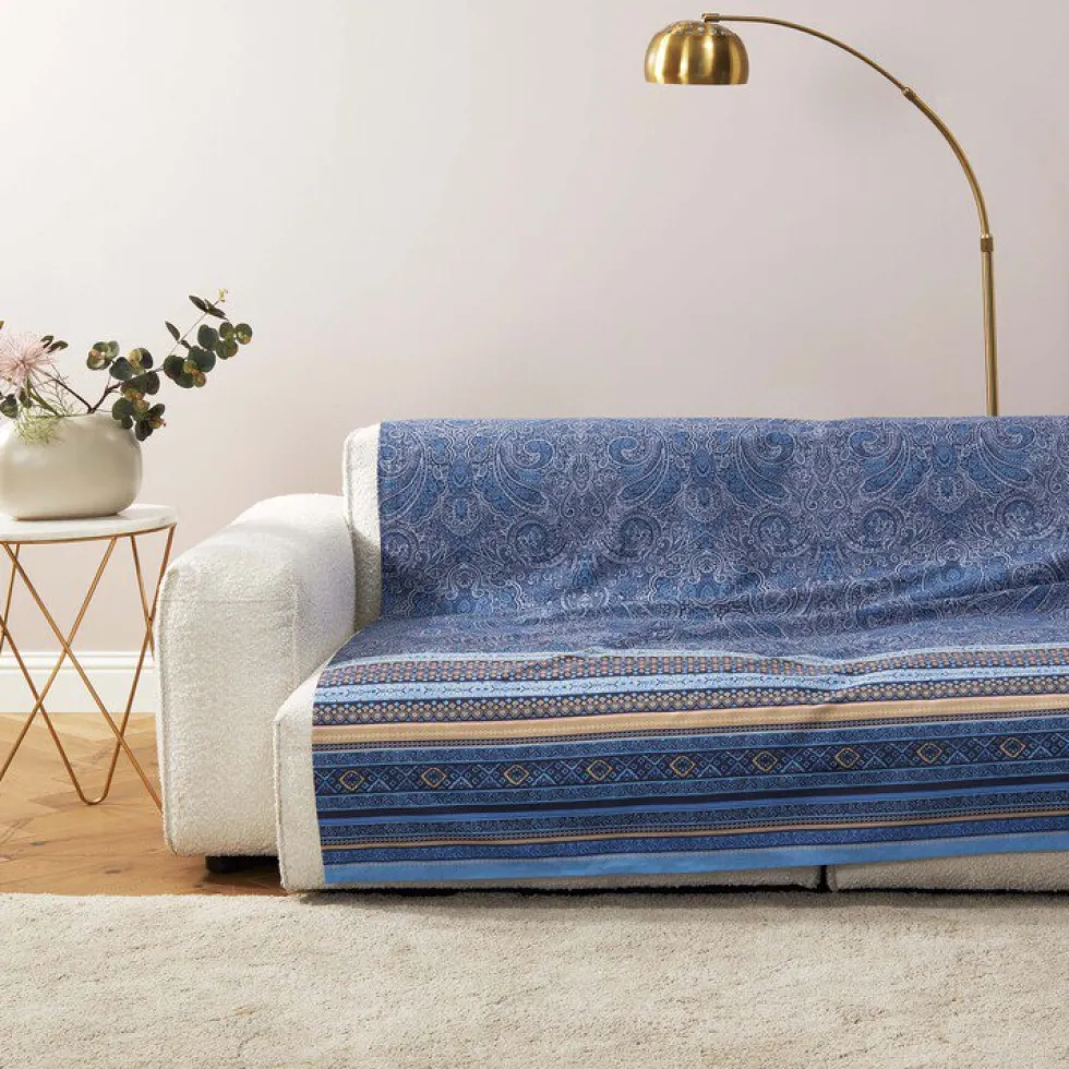 Granfoulard Bassetti MASER B1 Copridivano Telo Arredo sul blu