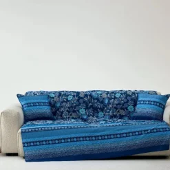 Granfoulard BASSETTI Varigotti B1 350x270 Telo Arredo MAXI floreale blu