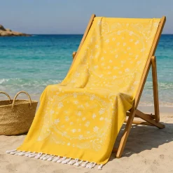 Idea Regalo Estate: Set Mare Fouta e Borsa Coordinata giallo