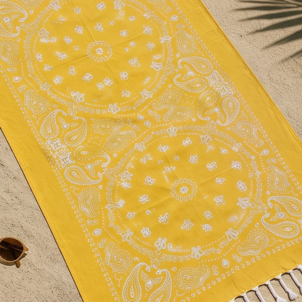 Idea Regalo Estate: Set Mare Fouta e Borsa Coordinata giallo