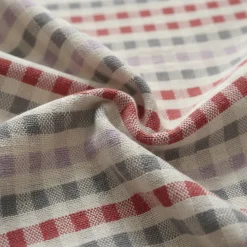 Kit 2x canovacci cucina in cotone ritorto 60x75 quadretti multicolor Dis.2