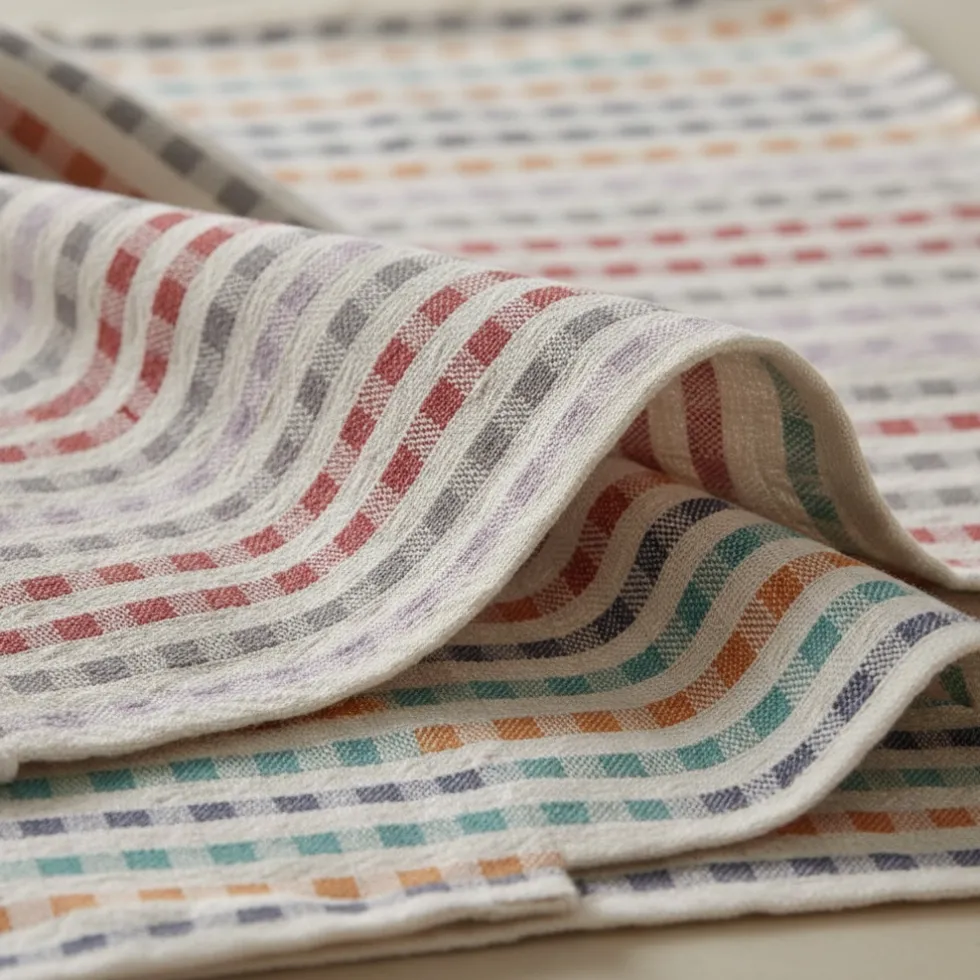 Kit 2x canovacci cucina in cotone ritorto 60x75 quadretti multicolor Dis.2