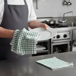 Kit 2x Strofinacci a quadri verdi 100% cotone doppio ritorto jacquard