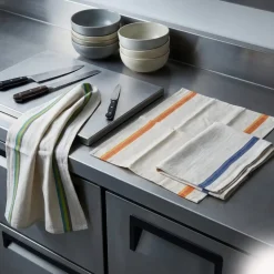 Kit 3x Strofinacci da cucina 100% cotone spinato 50x70 a righe