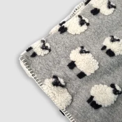Lana cotta 150x170 morbido PLAID caldo Pecorelle Grigio