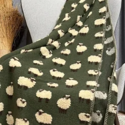 Lana cotta 150x170 morbido PLAID caldo Pecorelle verde muschio