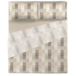 Lenzuola Barrett Matrimoniali | Stile Minimal Geometrico beige