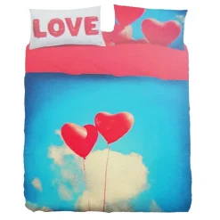 Lenzuola Bassetti FLY WITH ME cuori effetto copriletto San Valentino