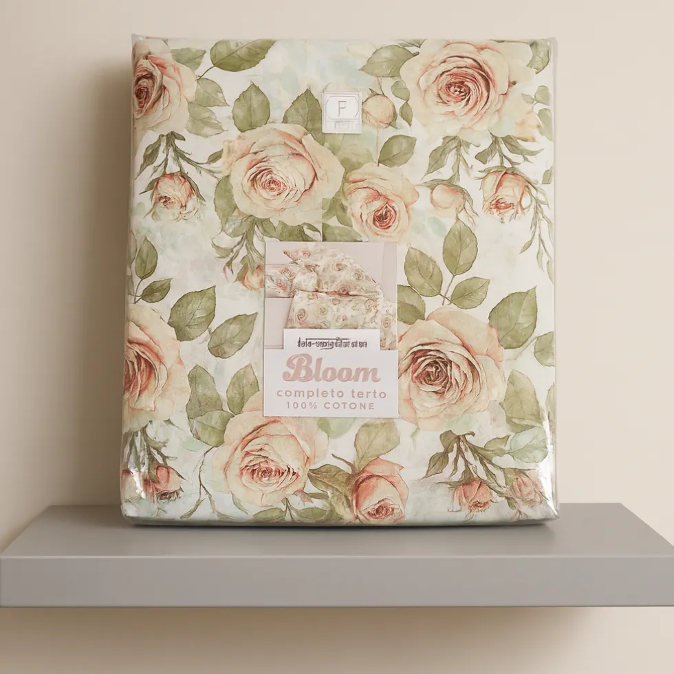 Lenzuola Bloom Rose Matrimoniale 100% Cotone