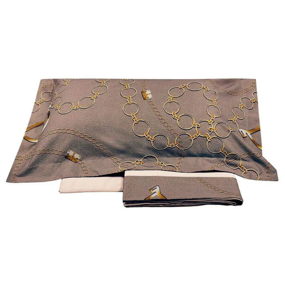 Lenzuola Borbonese VANITY completo matrimoniale marron