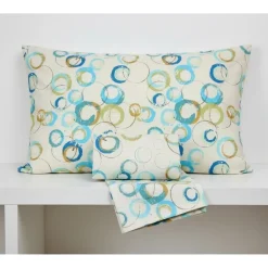Lenzuola Caleffi completo matrimoniale in Cotone Graphics turchese