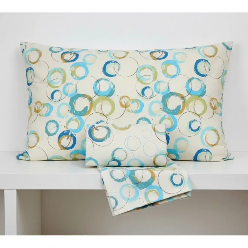 Lenzuola Caleffi completo matrimoniale in Cotone Graphics turchese