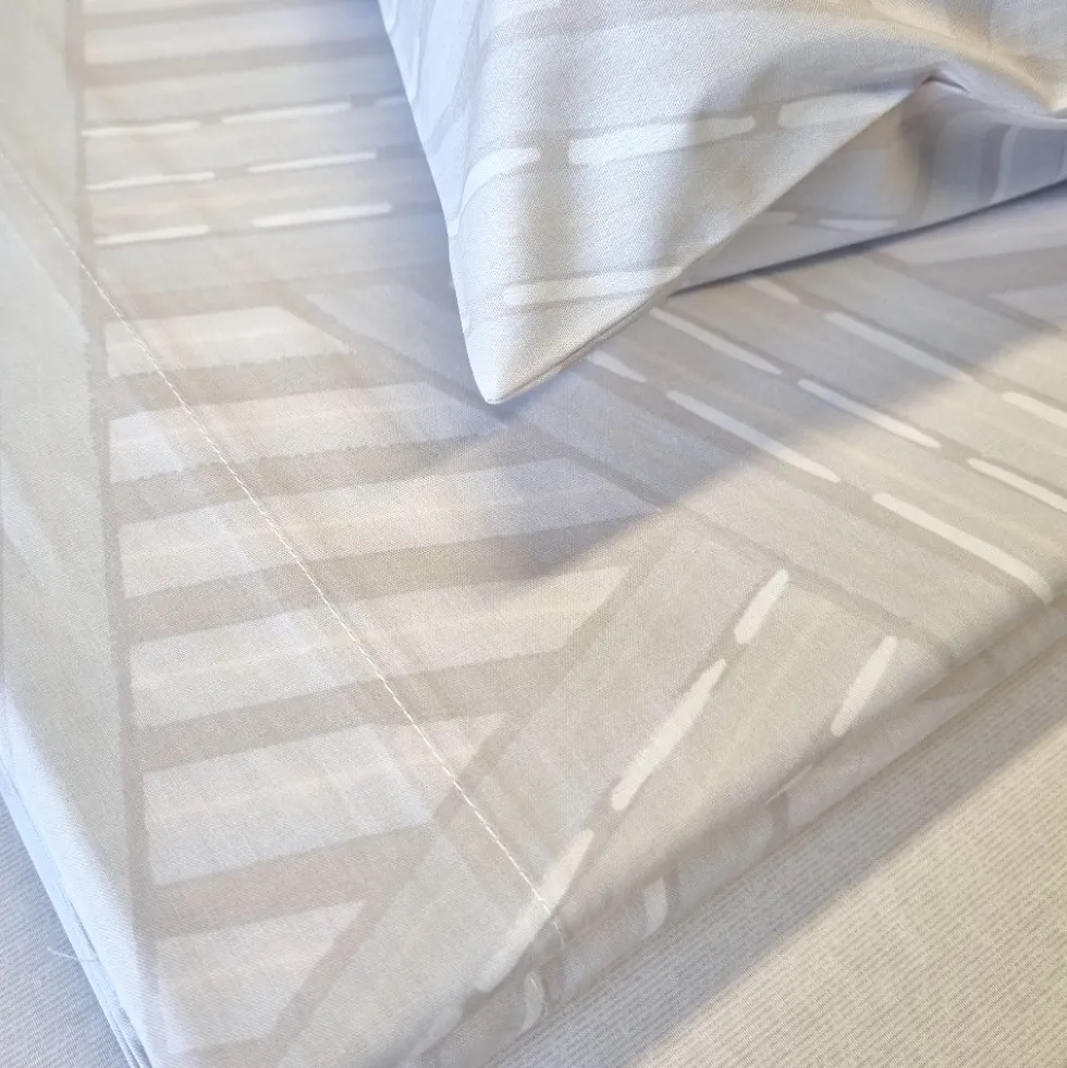Lenzuola completo Zucchi matrimoniale in percalle Bourton beige