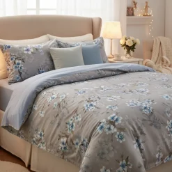 Lenzuola con balza a vista matrimoniale MIRABELLO Blossom Peach perla
