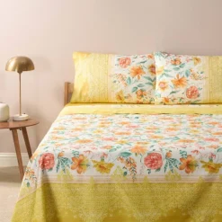 Lenzuola-copriletto Bassetti Casablanca Y11 matrimoniale in cotone a fiori