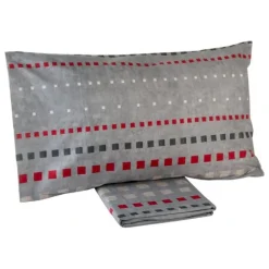 Lenzuola-copriletto completo in percalle Carrara MUSEUM quadri rosso