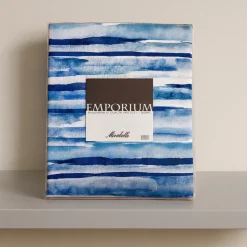 Lenzuola-copriletto in percalle MIRABELLO Lively melange bluette