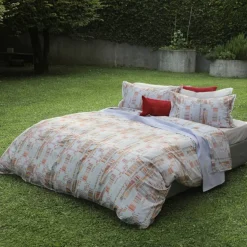 Lenzuola-copriletto matrimoniali in cotone Day Dream geometrico