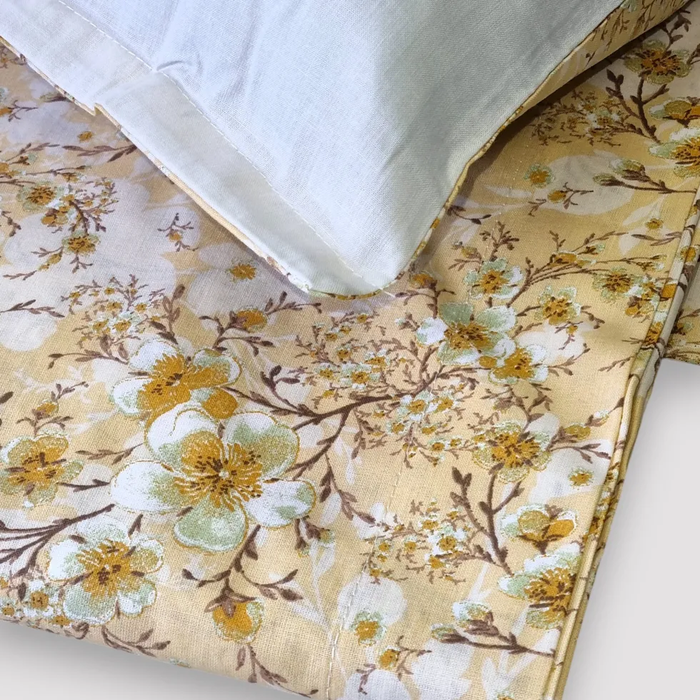 Lenzuola-copriletto matrimoniali in cotone Day Dream beige