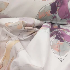 Lenzuola-copriletto matrimoniali SOMMA Mika floreale malva