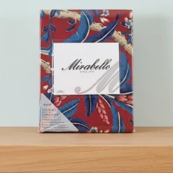 Lenzuola-copriletto matrimoniali MIRABELLO percalle Paradise Bird rosso