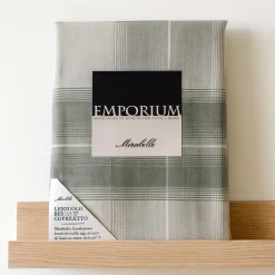 Lenzuola-copriletto matrimoniale MIRABELLO Zermatt tartan verde