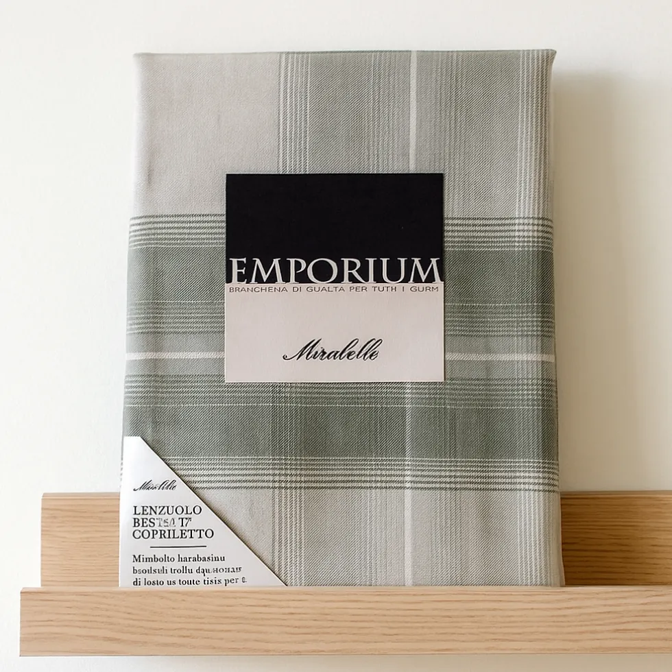 Lenzuola-copriletto matrimoniale MIRABELLO Zermatt tartan verde