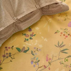 Lenzuola-copriletto Matrimoniale PIP STUDIO Bhodi Flower giallo