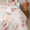Lenzuola-copriletto raso matrimoniale Blumarine Bella di Notte pesca