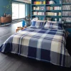 Lenzuola e federe tinto filo matrimoniale Bossi TORBAY 7423 blu