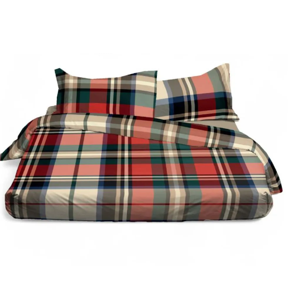 Lenzuola e federe tinto filo matrimoniale Bossi FORTUNY 7483 tartan
