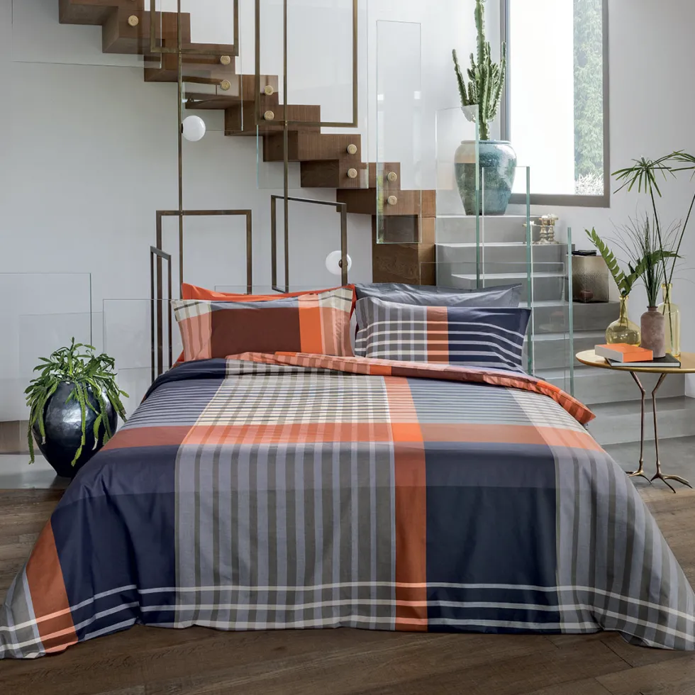Lenzuola e federe tinto filo scozzesi Bossi Casa CLARK 7366