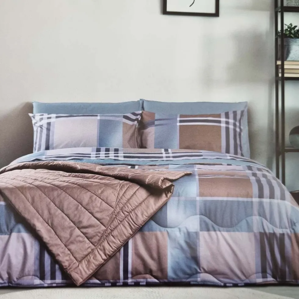 Lenzuola in cotone completo matrimoniale Igloo scozzese tartan