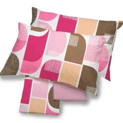 Lenzuola in cotone matrimoniali Cipro geometrico fuxia