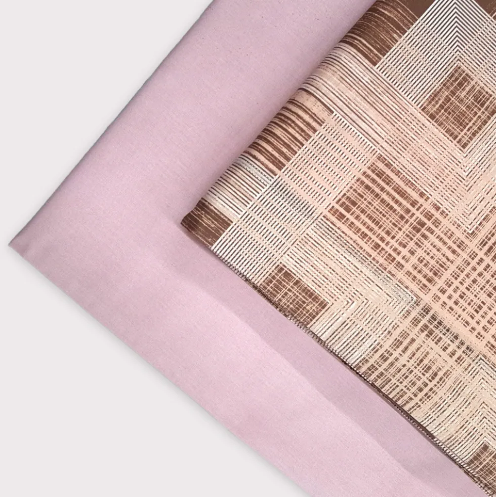 Lenzuola in cotone matrimoniali Malta geometrico rosa
