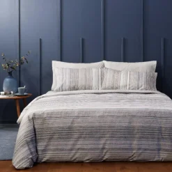 Lenzuola in cotone Zucchi ROSS G1 grigio a righe doppie federe