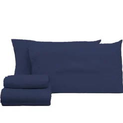 Lenzuola in lino e cotone completo matrimoniale Manila Blu