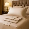Lenzuola in raso matrimoniale Blumarine Lory nocciola con strass