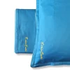 Lenzuola in raso matrimoniale Enrico Coveri blu con sotto e federe