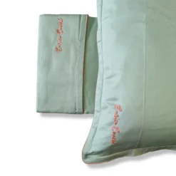 Lenzuola in raso 2 piazze Enrico Coveri salvia con sotto e federe