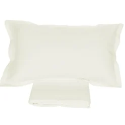 Lenzuola lino 100% e federe matrimoniale Soffio Panna