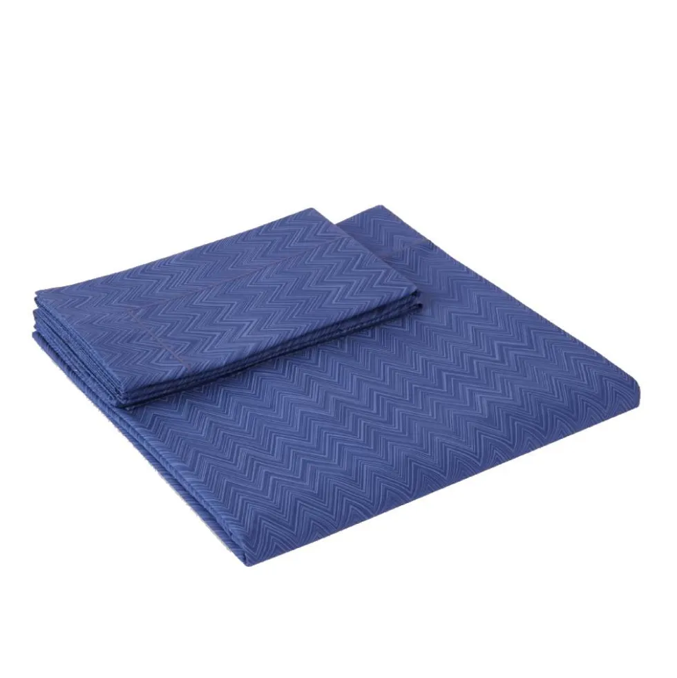 Lenzuola matrimoniale e federe Missoni Home JO 50 blu