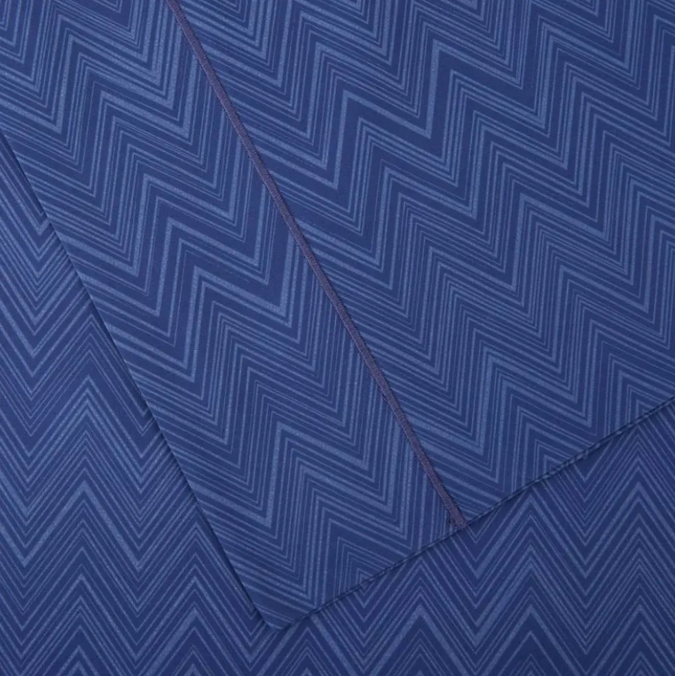 Lenzuola matrimoniale e federe Missoni Home JO 50 blu