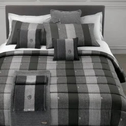 Lenzuola matrimoniale raso Trussardi NEW TWEED grigio